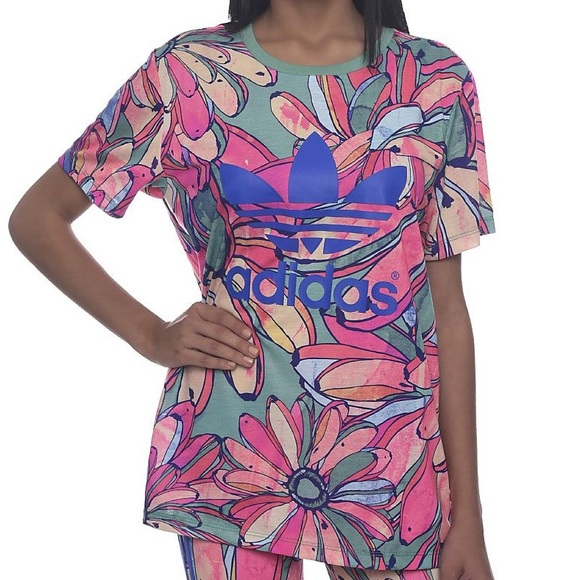 adidas Tops - Farm Rio x Adidas colorful neon floral banana logo shirt/ M /Excellent condition